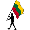Flag Lithuania man walking