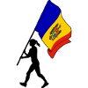 Flag Moldova woman walking