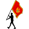 Flag Montenegro man walking