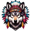 American Indian Wolf American Redskin