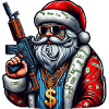 Weihnachtsmann mit AK 47