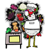 divertente pollo ospite verdura cuoco cuoco divertente