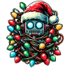 Robot Robotics Santa Hat Xmas