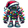 Roboter Robotertechnik Weihnachtsmütze Xmas