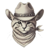 Cowboy Cat Illustration Design