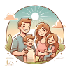 Conception d’illustration de famille heureuse
