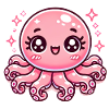 Entzückendes rosa Oktopus-Cartoon-Design