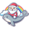Robbe Tier Weihnachtsmann Regenbogen