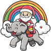 Mammoth Santa Claus Rainbow