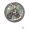 Funny little motocross boy