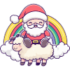 Sheep Santa Claus Rainbow
