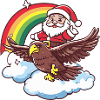 Eagle Santa Claus Rainbow