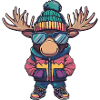 Elch Winter Comic