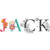 JACK Namenskunst mit gestickten Blumen