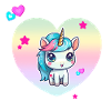 Niedliches Einhorn mit Pastellherz