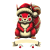 Christmas squirrel with Christmas hat