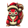 Cute squirrel with Christmas hat