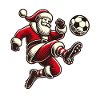 fSoccer playing Santa Claus