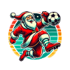 Christmas Soccer Playing Santa