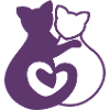hugging cats purple
