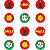 Pandas mit Apps, lustiger Weihnachtsspaß.