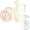 Motocross Line Drawing
