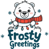 Frostige Grüße – Eisbär mit Lichterkette
