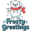 Frostige Grüße – Eisbär mit Lichterkette
