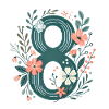 Floral Number 8 Design