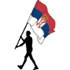 Flag Serbia man walking