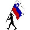 Drapeau Slovénie femme marchant