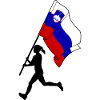 Flag Slovenia woman running