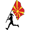 Flag North Macedonia woman running