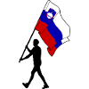 Flag Slovenia man walking