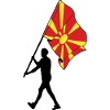 Flag North Macedonia man walking