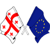 Flag Georgia and flag Europe
