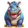 Un hippopotame heureux