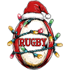 Rugby Ball Player Team Santa Hat Xmas