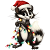 Cute Skunk Santa Hat Xmas