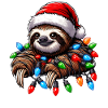 Sloth Santa Hat Xmas