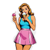 Retro Mädchen Eis essen
