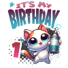 1er anniversaire chat graffiti