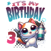 3rd Birthday Cat Graffiti