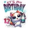 13th Birthday Cat Graffiti