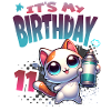 11th Birthday Cat Graffiti