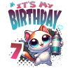 7th Birthday Cat Graffiti