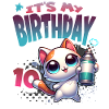 10th Birthday Cat Graffiti
