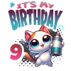 9th Birthday Cat Graffiti
