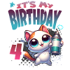 4th Birthday Cat Graffiti