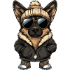 German Shepherd Winter Comic